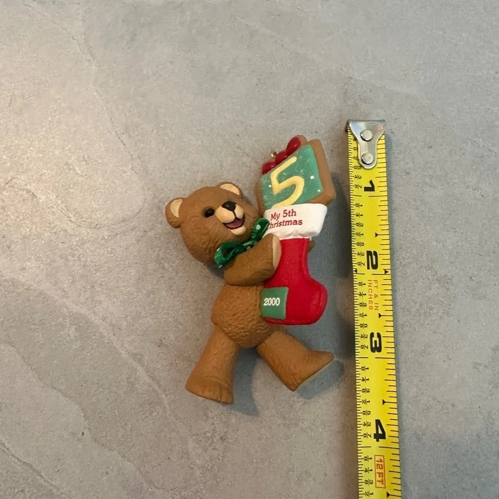 Hallmark Keepsake Ornament - Red and Green Bear with Number 5